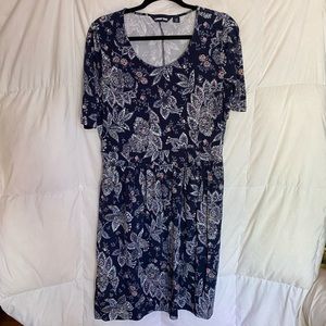 land’s end patterned flower dress medium